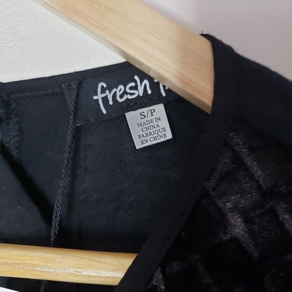 Fresh FX Small NWT Black Grey Velvet Long Sleeve Tunic Top - Picture 5 of 11